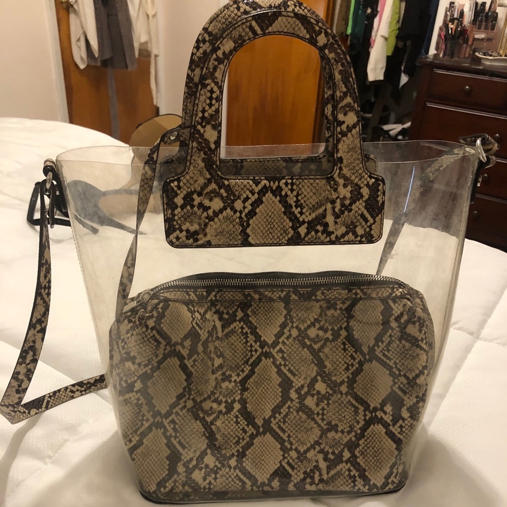 Vinyl snakeskin Zara bag